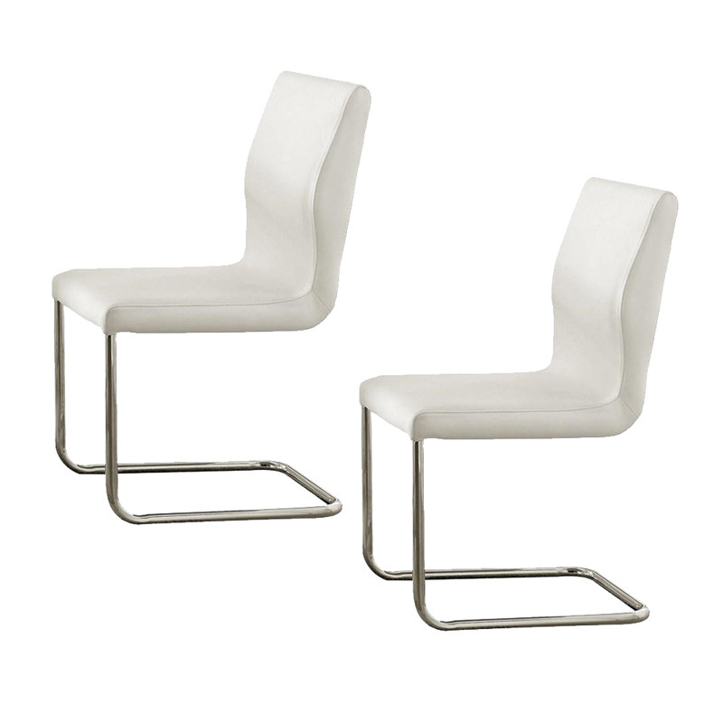 Chaise d’appoint rembourrée blanche Engelbert