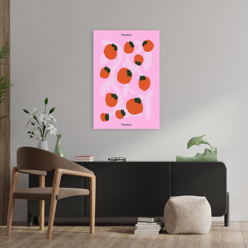 Art mural de tomates roses fraîches, H 36 po x l 24 po