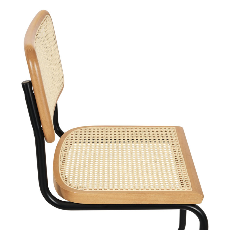 Marcel Breuer Cesca Cane Cantilever Dining Side Chair, Honey Oak/Natural/Black