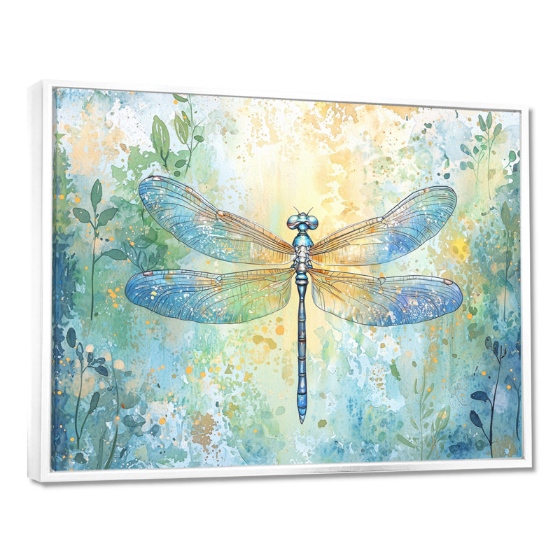 Été libellule ailes irisées - décoration murale libellule, H 12 po x l 20 po, Blanc