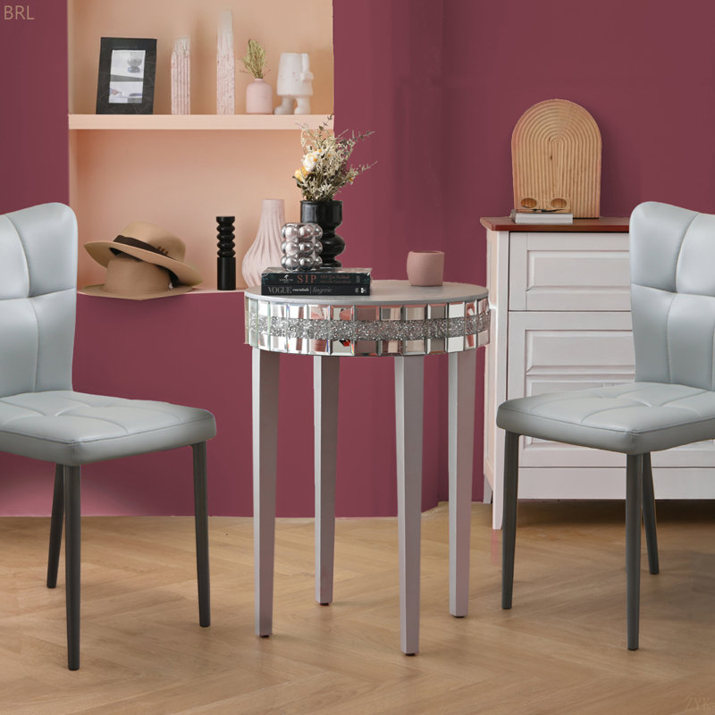 Table de petit déjeuner à miroir ronde Artisanal