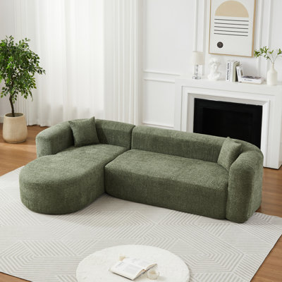 Canapé modulaire spacieux, tissu chenille, design moderne pour le salon