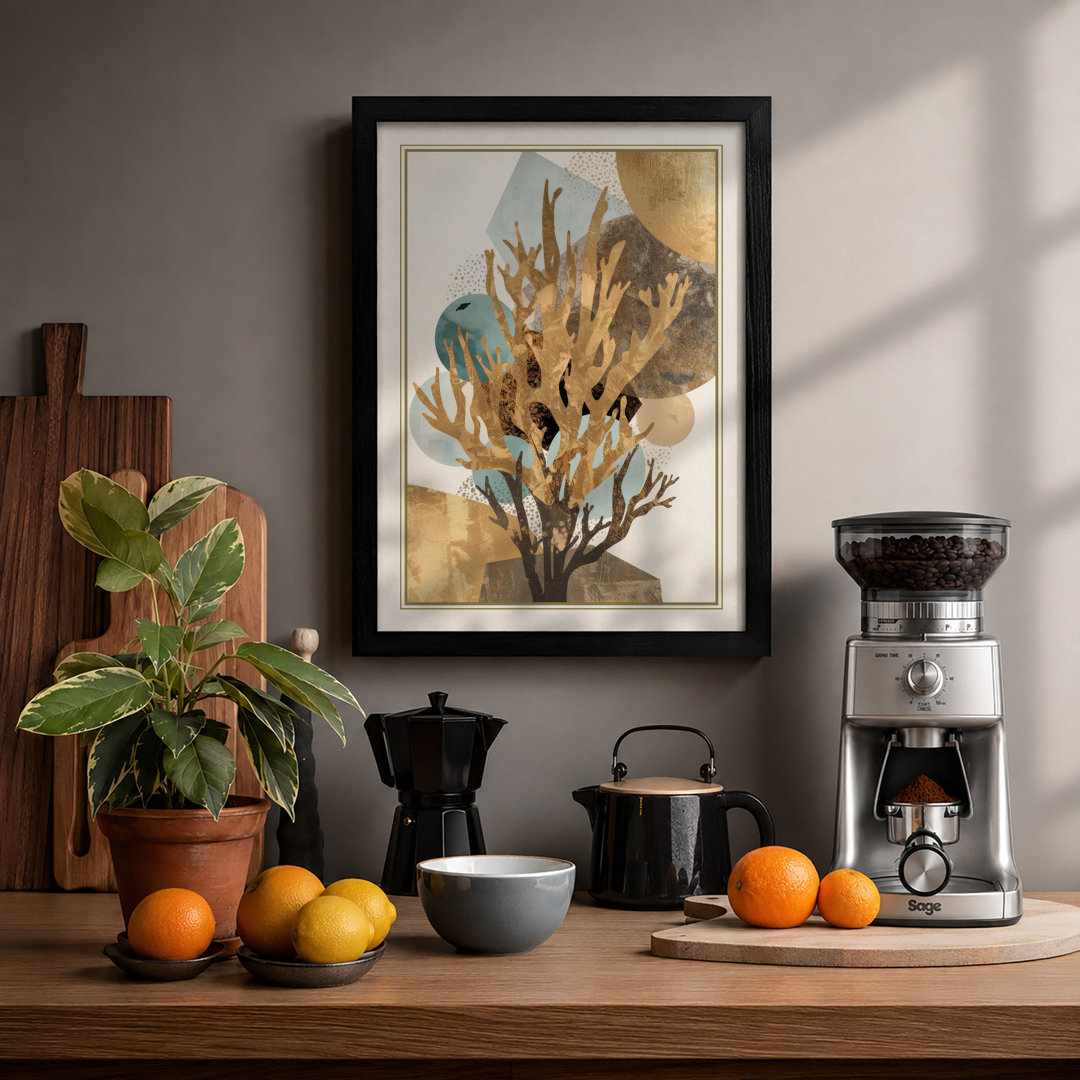 Seaweed Study with Fish Botanical - Framed Print