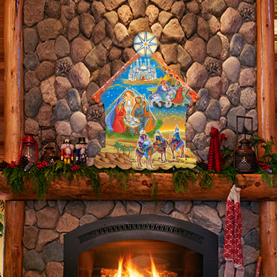 Décoration murale de porte en bois à suspendre et à suspendre calendrier figurine