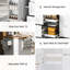 Îlot de cuisine classique avec rangement interne - 3 tiroirs, 2 tablettes coulissantes, étagère, blanc, bois d'hévéa, P 17 po x l 50 po-1945569489-1945569495