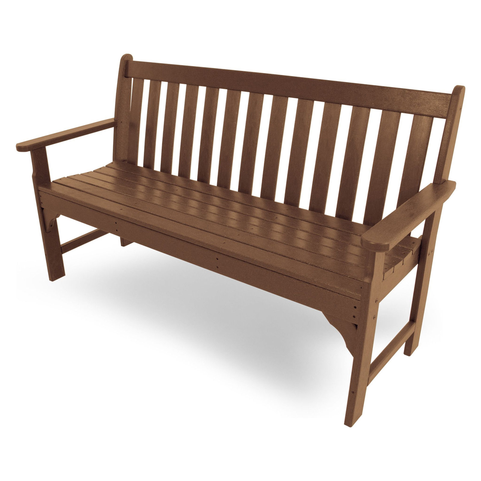POLYWOOD® Vineyard Garden Bench, 35.25" H x 48" W x 24" D, Teak