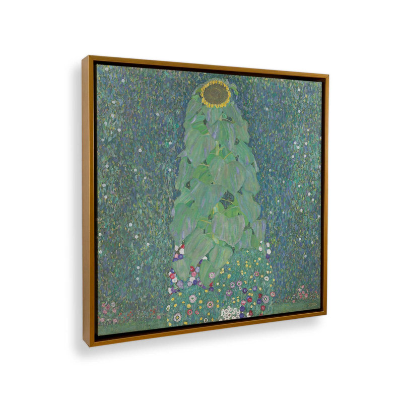 Le tournesol, H 16,75 po x l 16,75 po, Floater Frame, Or poli