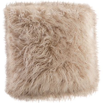 Faux Mongolian Collection Solid Colour Throw Pillow