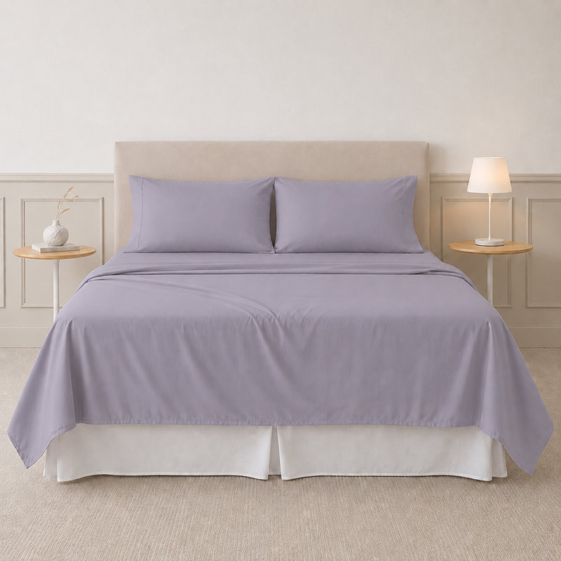 Modern Threads 4-Piece Ultra Soft Microfiber Sheet Set with Deep Pockets in Solids & Prints, Lavender