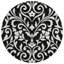 Tapis rond noir et ivoire 8 po