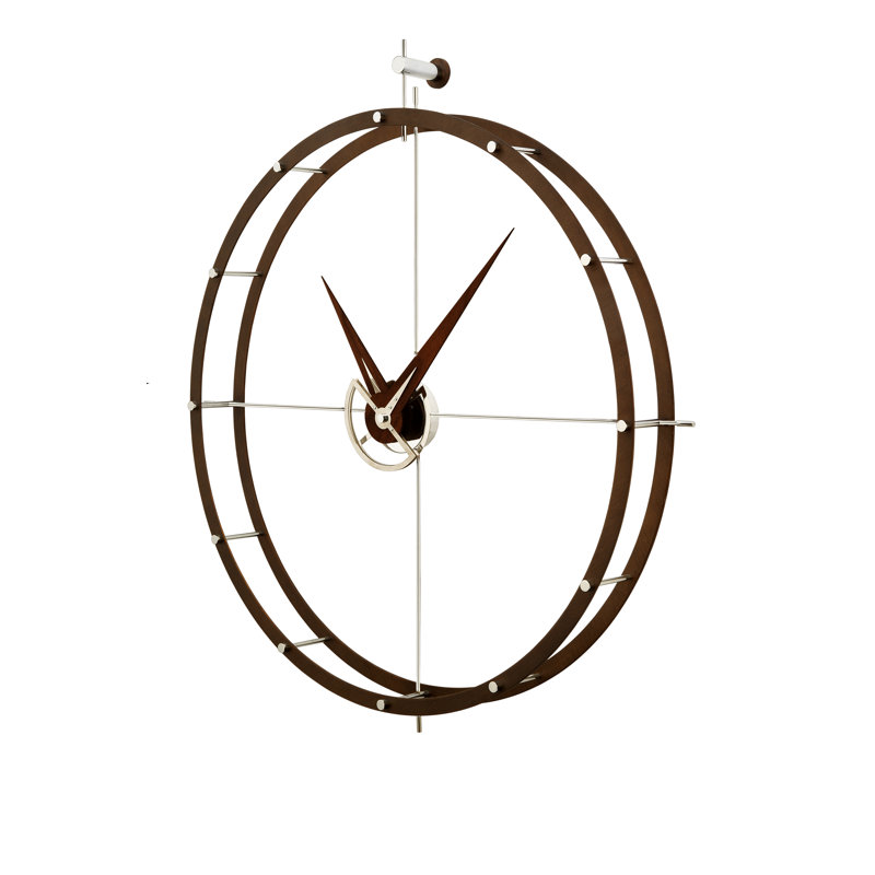 Wood Analog Wall Clock, Calabo / Chrome