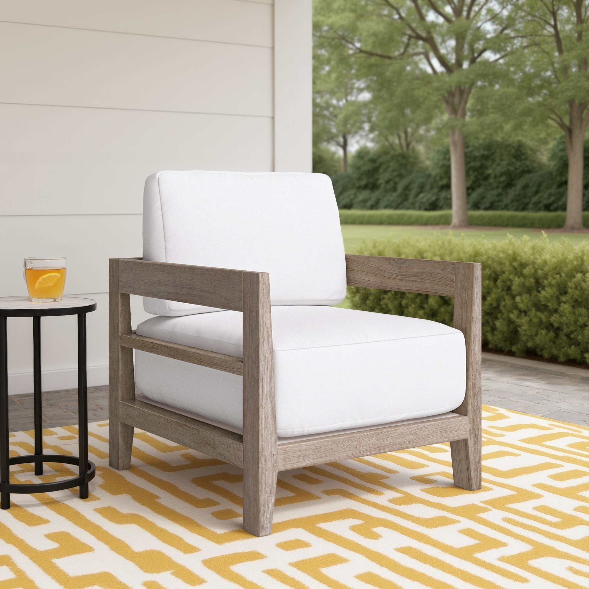 Michal Teak Patio Chair with Sunbrella Cushions