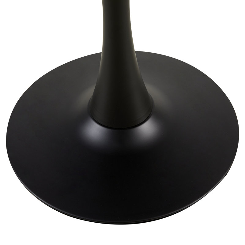 70cm Round Kitchen Dining Table, Modern Pedestal Dining Table for Dining Room Small Spaces, Black