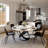 Suzzie Modern Round Turnable Dining Table for 4-6 with Sintered Stone Tabletop, Carbon Steel Base-103232736-103232735