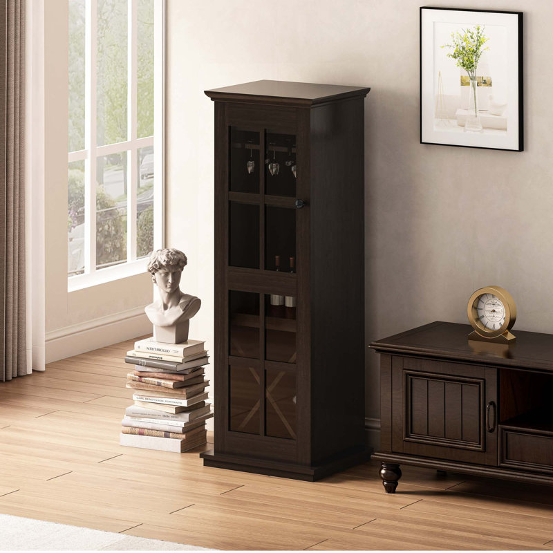 Armoire à vin moderne avec porte en verre à trois couches, avec tiroir et support à vin en forme de X, pour le salon, la cuisine, la salle à manger, le bar
