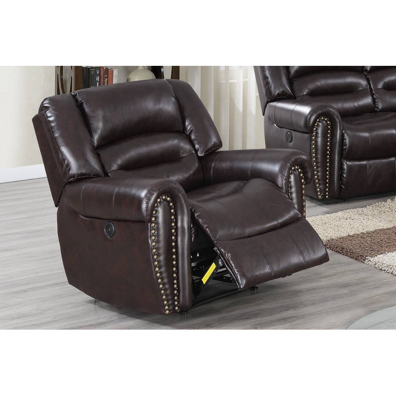 Fauteuil inclinable oscillant standard Higuchi, Similicuir brun, Courant