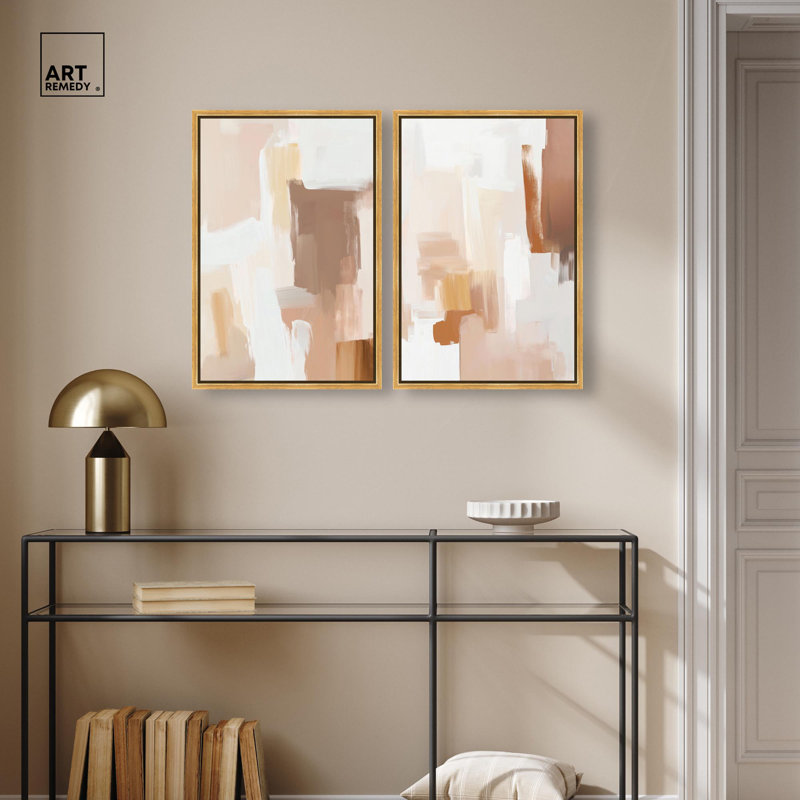 Impression sur toile Modern Modern , H 25 po x l 17 po, Impression dans un cadre flottant sans passe-parto, Doré