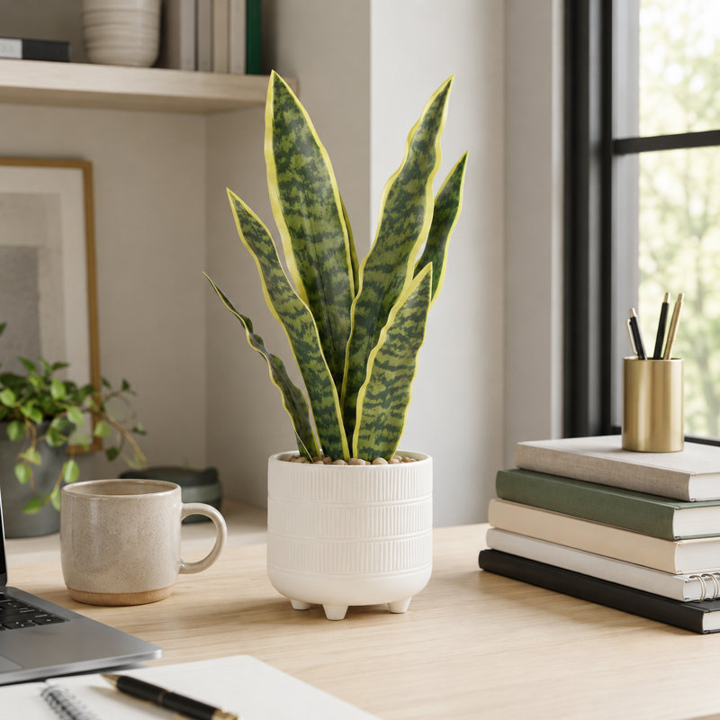 Plante de faux serpent en pot texturé 16 po Tova