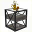 Table basse industrielle compacte avec tiroir, panneau de fibres à densité moyenne et verre trempé, facile à nettoyer pour le salon-99227850