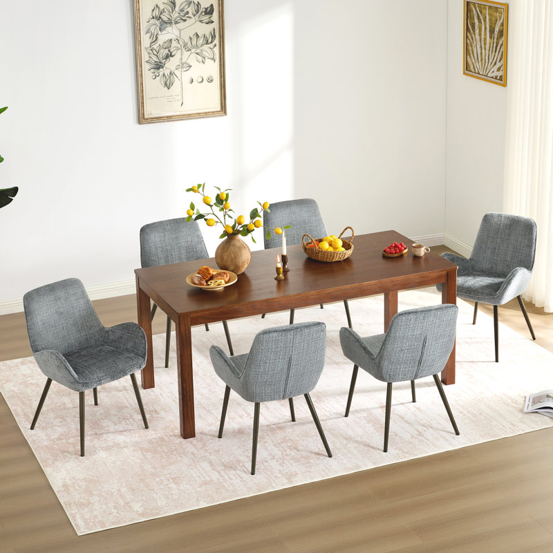 Chaises de salle à manger rembourrées en chenille de 23,6 po de largeur, pieds en métal, chaises d'appoint incurvées et rembourrées confortables, chaises de salle à manger peu encombrantes pour petits appartements
