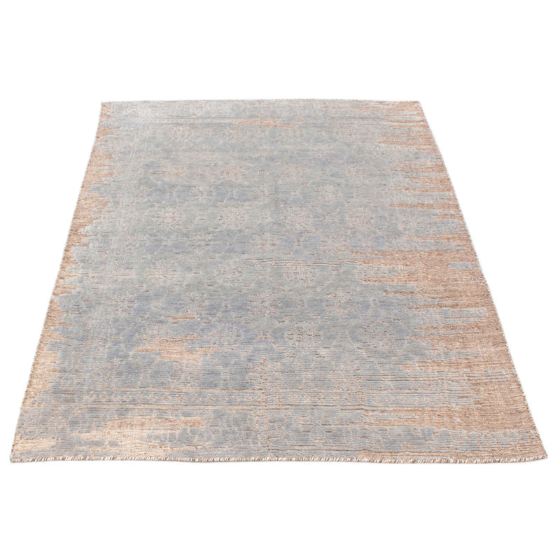Tapis unique en laine gris nouvel âge 6 pi 4 po x 9 pi 1 po Grogan