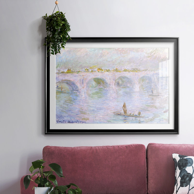 Waterloo Bridge, 1902, reproduction d'art encadrée, Noir, H 19 po x l 27 po x P 1,5 po