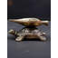 Lampe à huile en forme de tortue et de feuille de cuivre de 3 pouces fabriquée à la main, petite diya pour décor spirituel