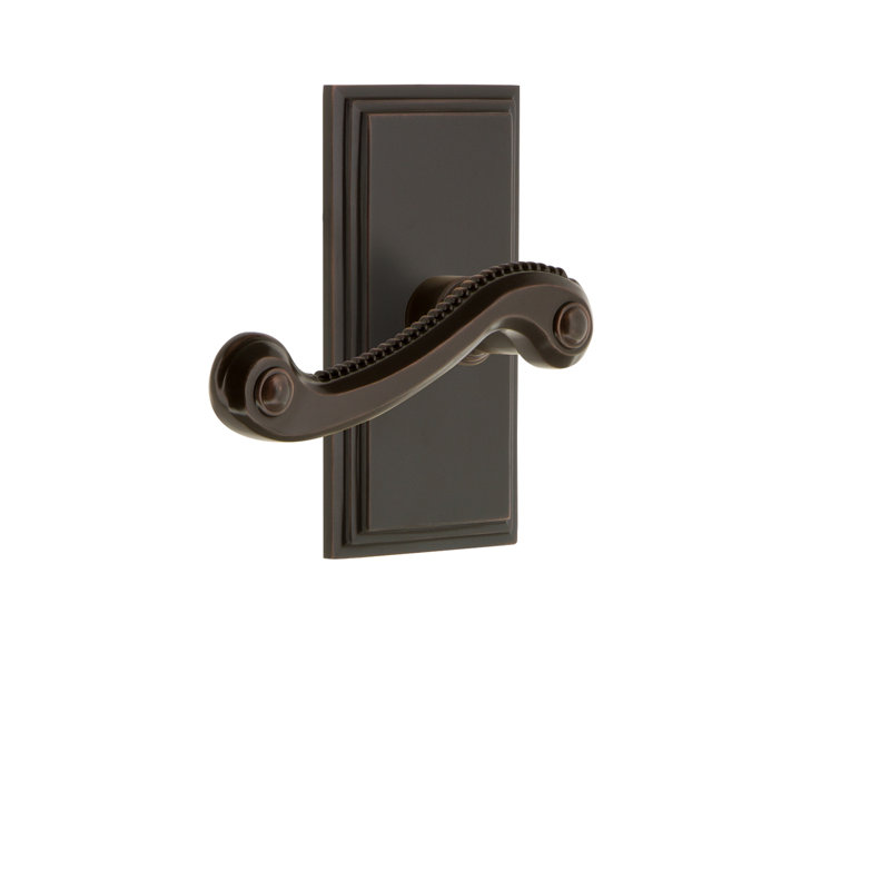 Grandeur Carré Plate Passage with Newport Lever, 2 3/4", Right Handed, Timeless Bronze