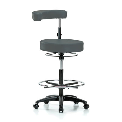 PERCH Height Adjustable Dental Stool with Procedure Arm and Foot Ring | High Bench Height 24.5-32" by Perch Chairs & Stools