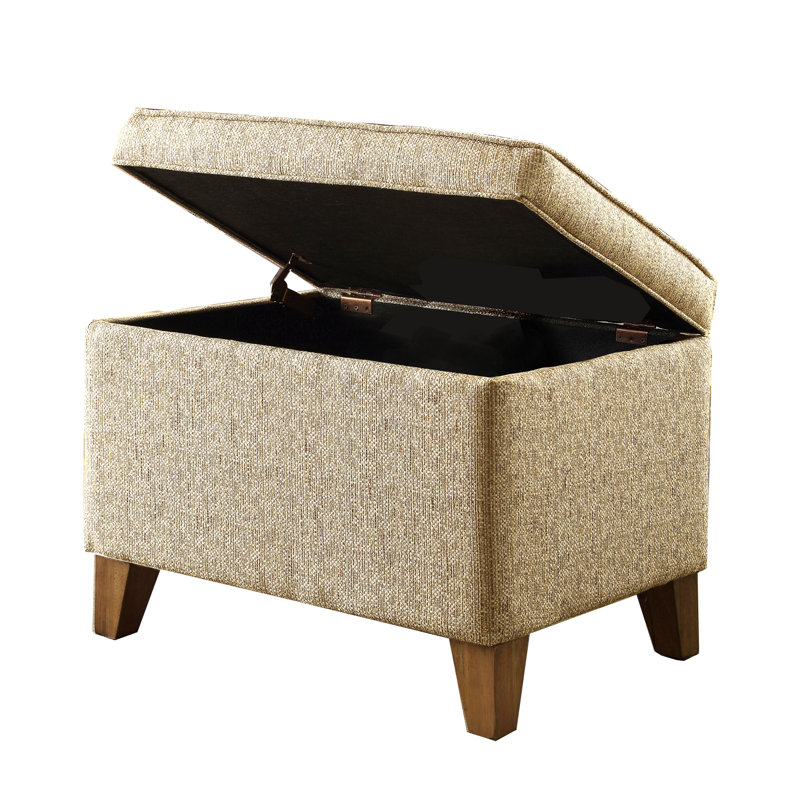 Murwah Storage Ottoman, Textured Tan Acrylic