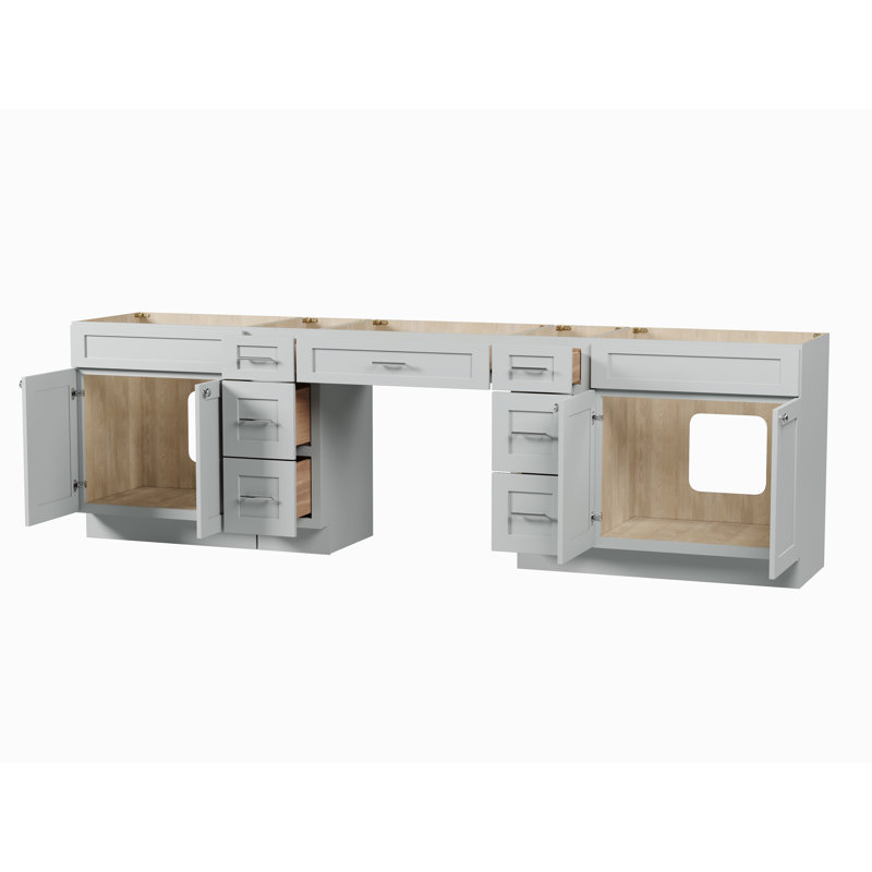 Base de meuble-lavabo double 114 seulement, Gris