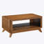Table basse rectangulaire en bois pour le salon, table basse de 41,5 pouces avec pieds en bois massif, table basse en bois avec tablette de rangement ouverte. Assemblage facile-869155119