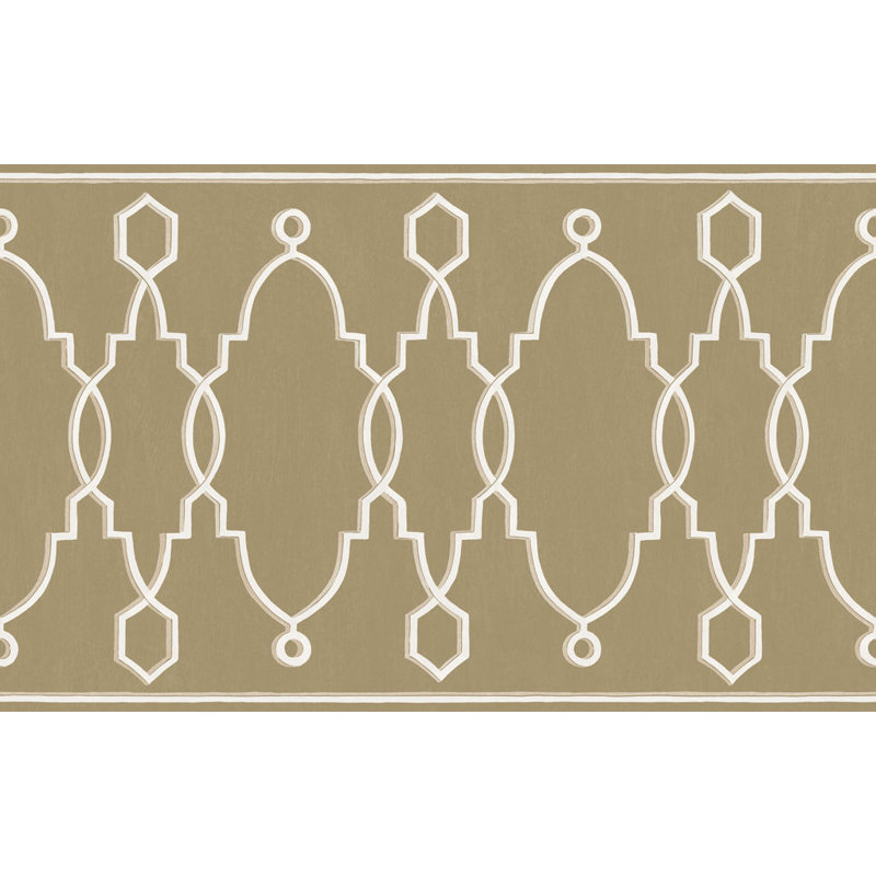 Parterre Geometric Wallpaper Border, Gold