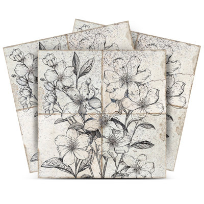 4'' W x 4'' L Vinyl Peel and Stick Mosaic Tile