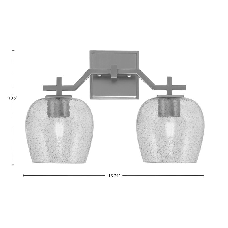 Bar pour salle de bain Headland illustré avec verre à bulles de fumée de 4 po, H 10,5 po x l 15,75 po x P 6,5 po, Nickel
