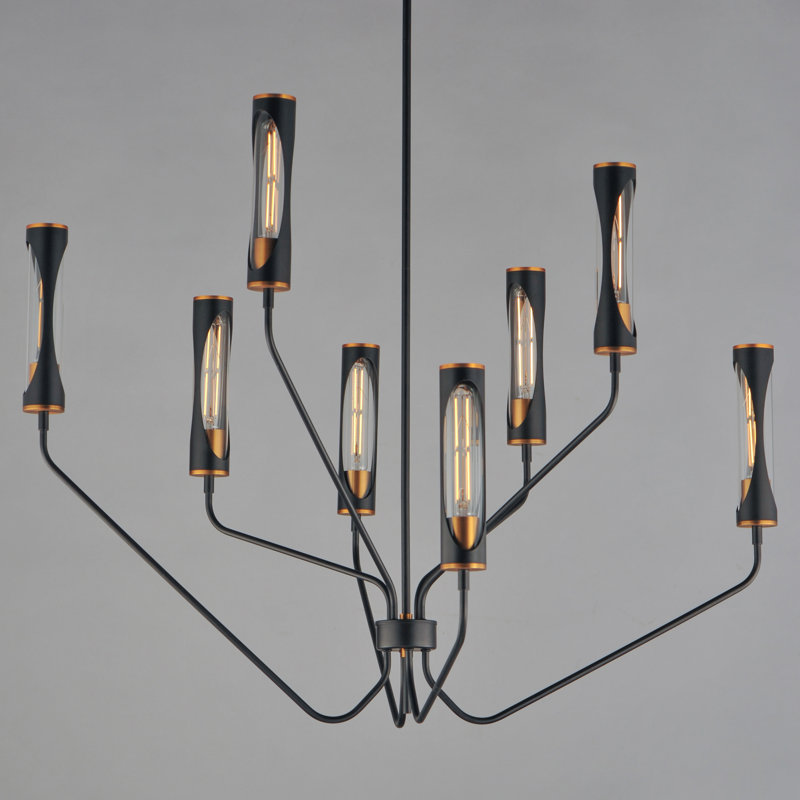 Lustre Regent, Noir / laiton antique