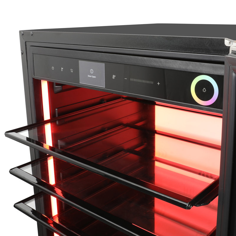 Vinotemp Vinoglow 151-Can Beverage Center, Freestanding Mini Fridge, Undercounter, Single Zone Stainless Steel With UV Glass Door And Touch Controls