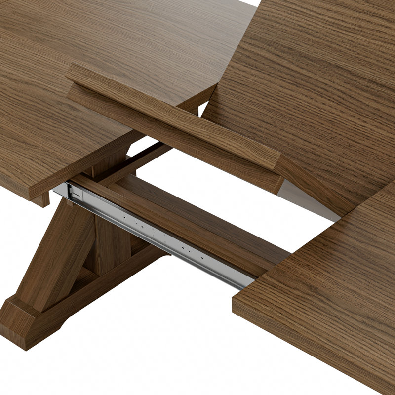 La Damariona | Table de salle à manger à tréteaux en chêne (extensible) - Bois flotté, Bois flotté