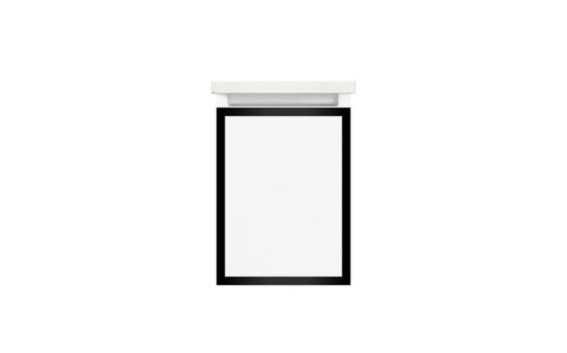Base de meuble-lavabo simple avec cadre 12,13 po Profile, Non, Blanc mat / or mat