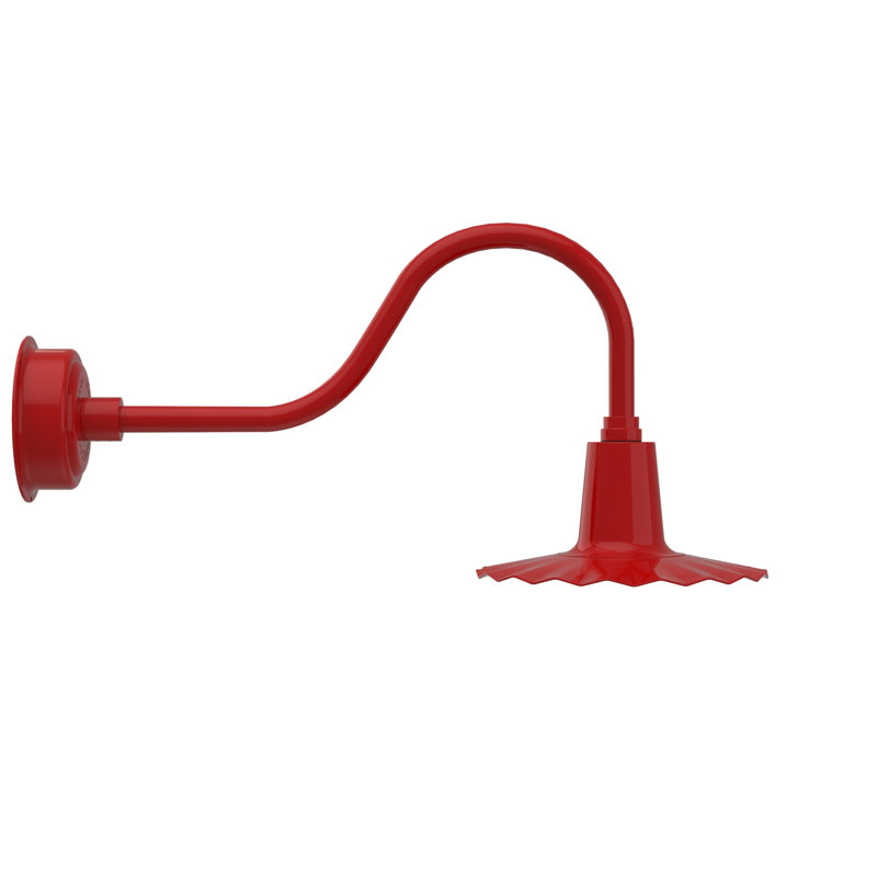 Luminaire de grange d’extérieur à del Iris, H 7,5 po x l 12 po x P 12 po, rouge