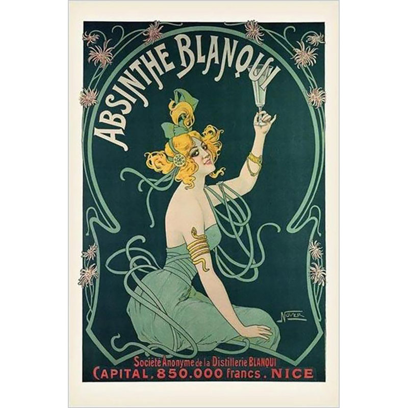 «Absinthe Blanqui» par Nover, impression sur papier non encadrée