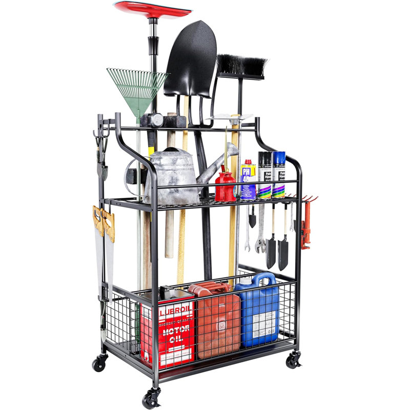 Metal - Garden Tool Organizer - Wheels