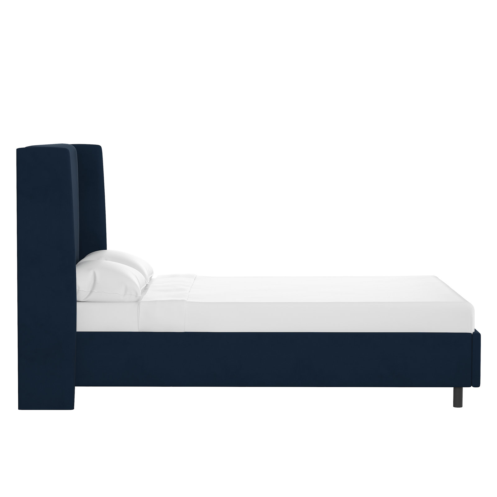 Tilly Linen Upholstered Wingback Bed, California King, Classic Ink Performance Velvet