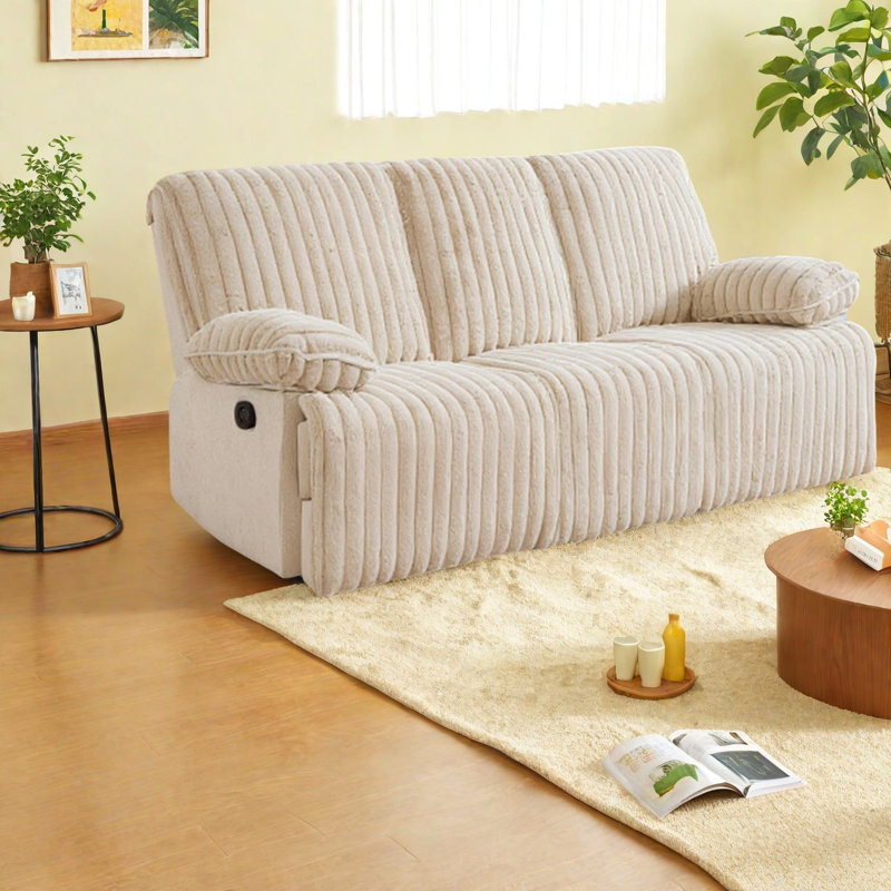Canapés en velours côtelé peu encombrant, fauteuil inclinable moderne avec porte-gobelets pour la maison