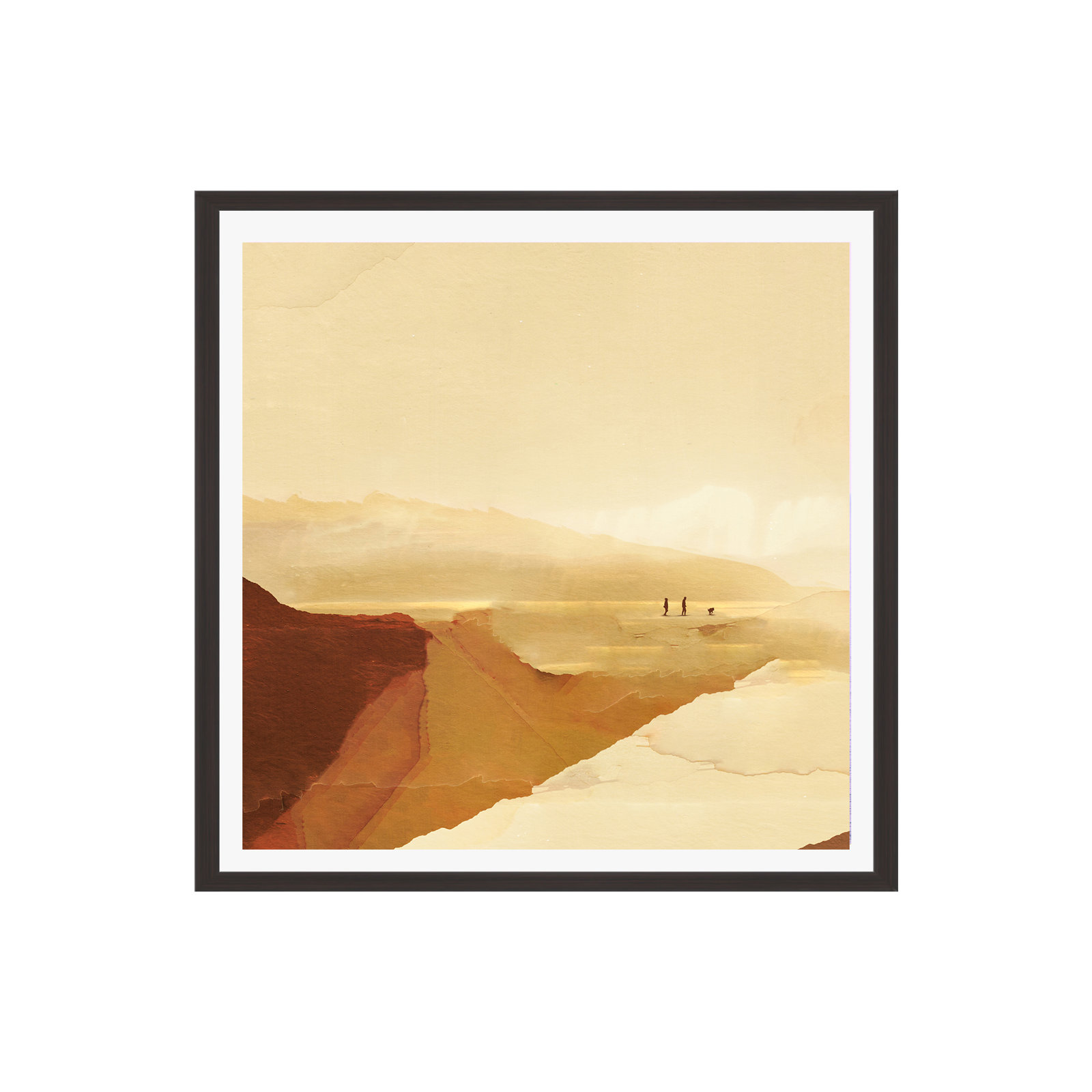 Daloy "Sunset Walk" Painting, Yes, 12" H x 12" W x 0.75" D, Espresso Framed Paper