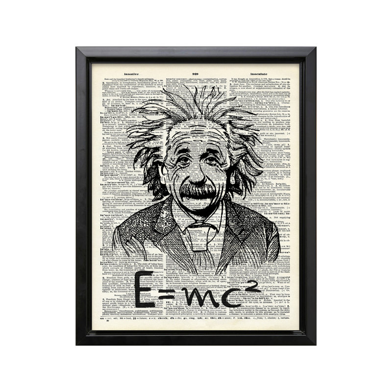 Albert Einstein, Black Framed, Canvas, 08"H x 10"W