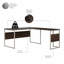 Ensemble de bureau d'ordinateur hybride en L en noyer noir réversible-1210039800