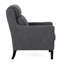 Fauteuil club rembourré gris anthracite avec dossier en cascade ergonomique, revêtement et soutien élégants