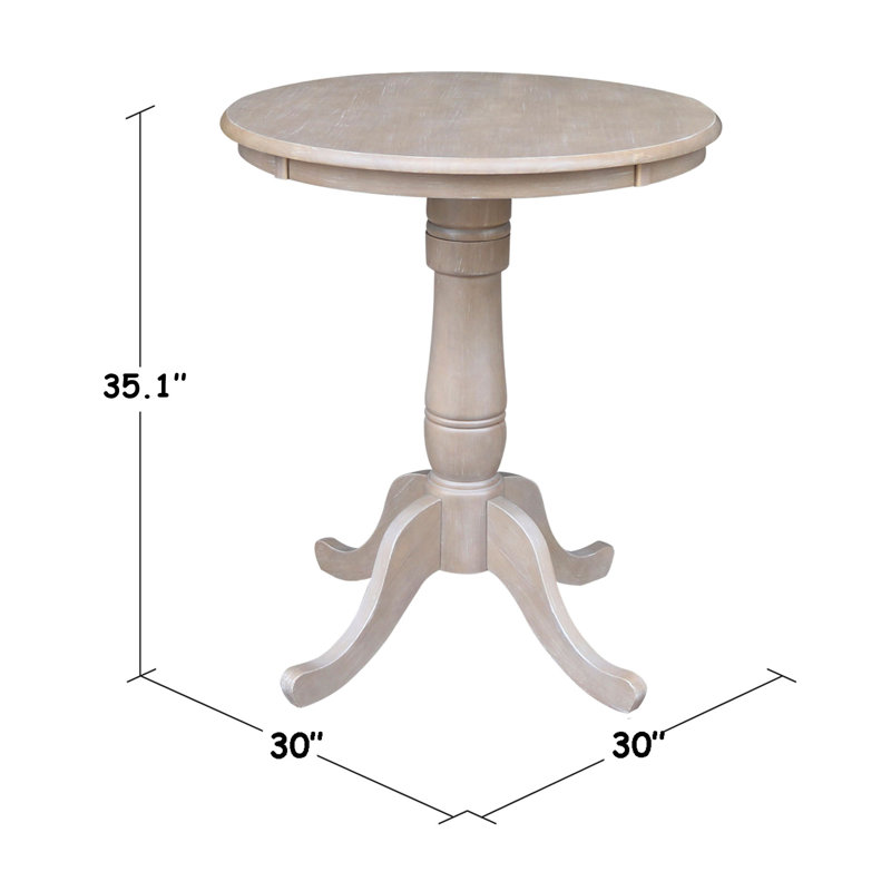 Table de salle à manger en bois massif Mosteller, Taupe-gris délavé, H 36 po x l 30 po x P 30 po