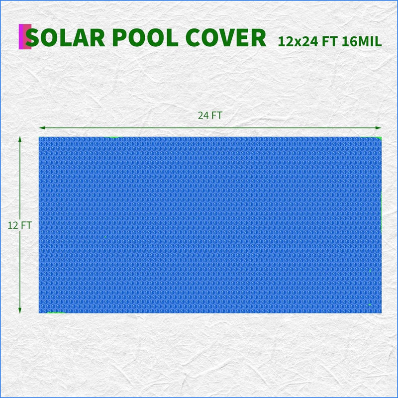 Couverture de piscine solaire rectangulaire de 16 mil, couverture de piscine à bulles pour piscines creusées et hors terre, spa, PE